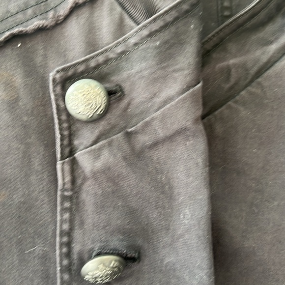 Free People Military Style Peplum Double Breasted Denim Jacket Small - Picture 3 of 7